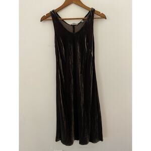 Vince Velvet Sleeveless Dress Knee Length S EUC Dark Cocoa Brown Soft